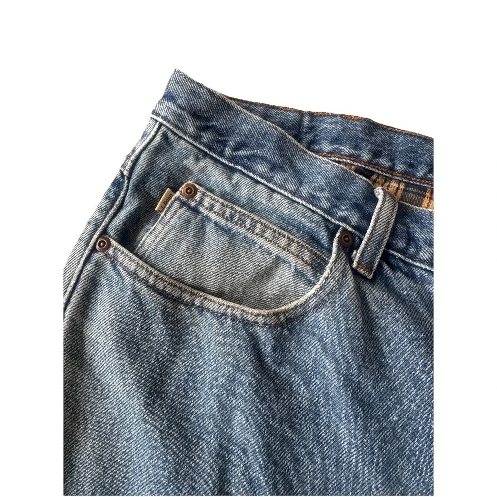 LL Bean Fleece Lined Jeans‎ Mens 40x29 Classic Fit Short Flannel  Leather Patch